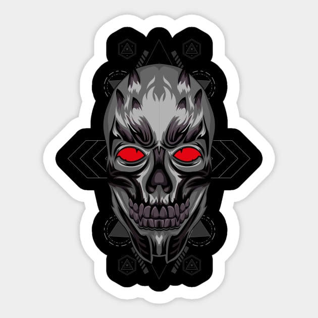 skull head arts Sticker by SHINIGAMII